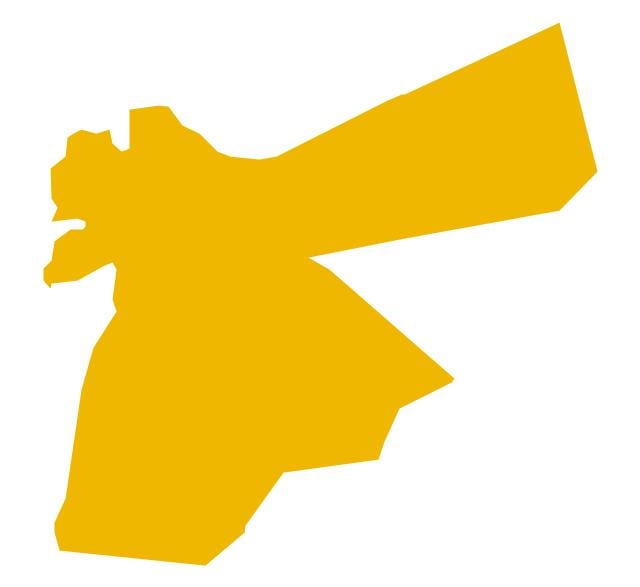 mapa Jordánsko vektorová mapa