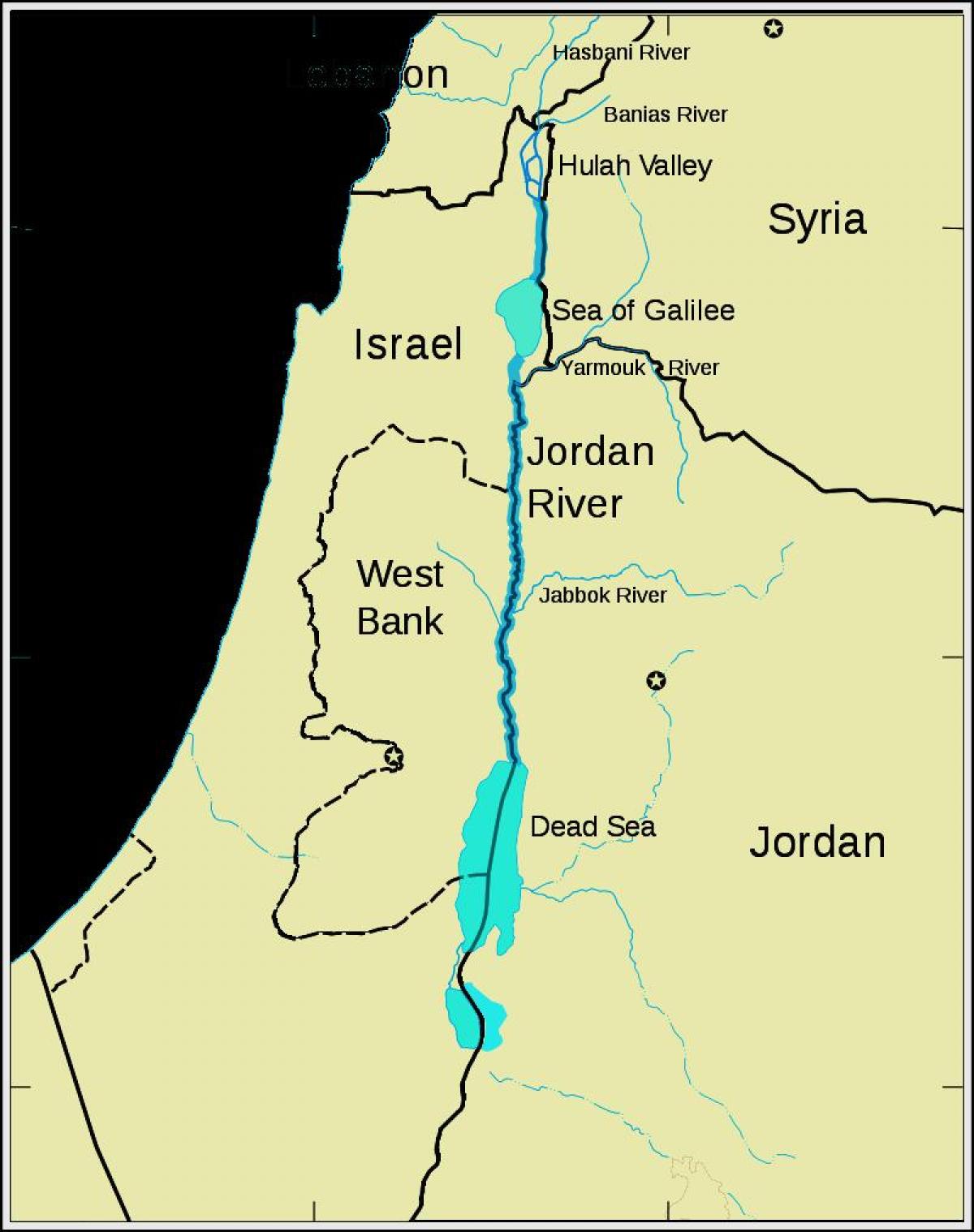 Jordáne blízkom východe mapu