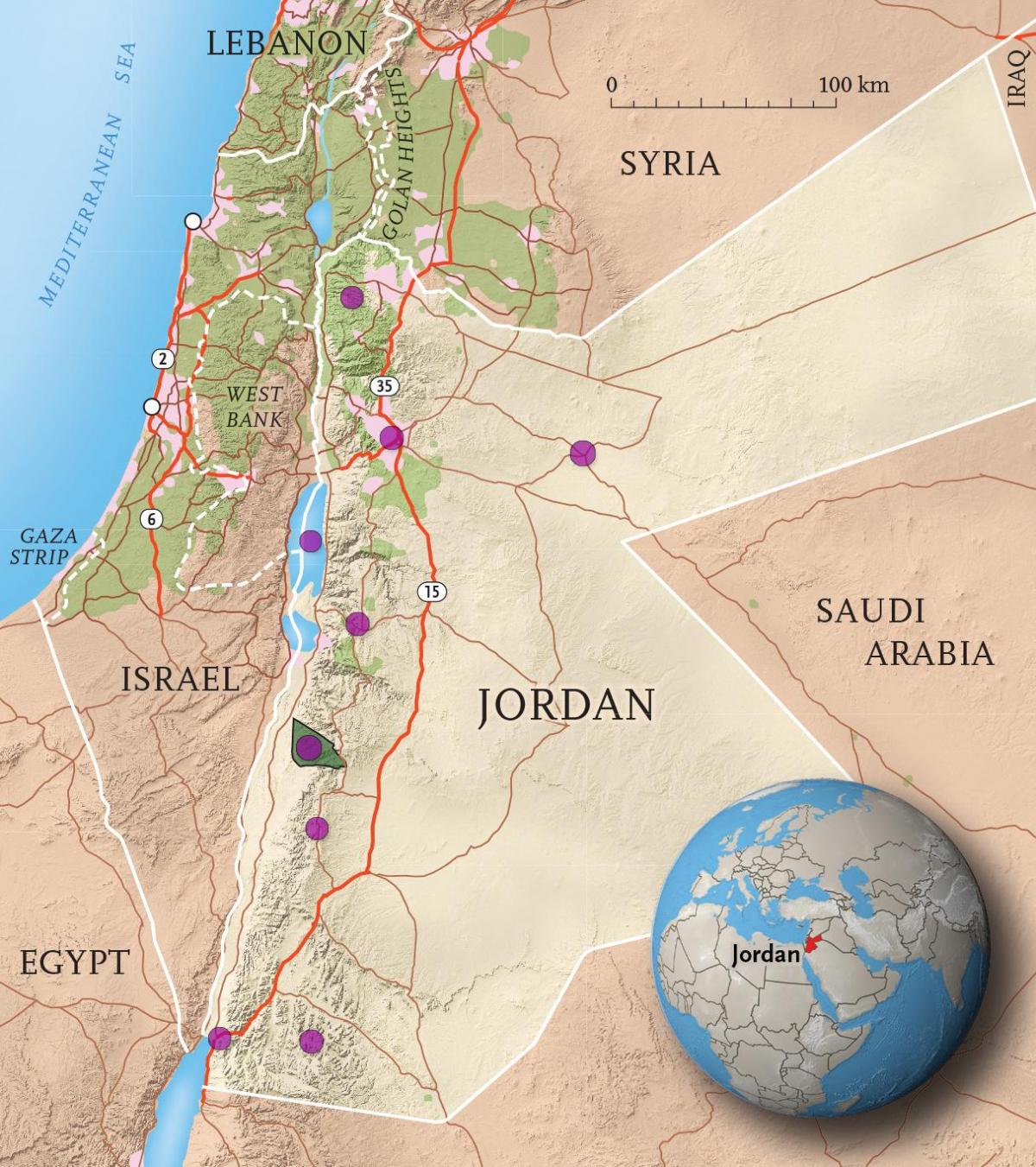 kingdom of Jordan mapu