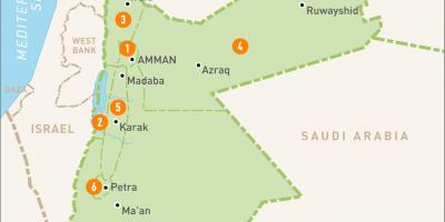 Amman Jordan na mape