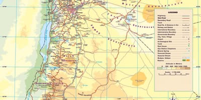 Mapa fyzickej mape Jordánsko