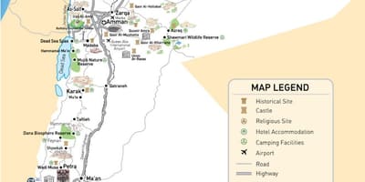 Mapa Jordánsko letiská