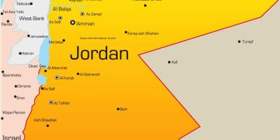 Mapa stredného východu Jordánsko