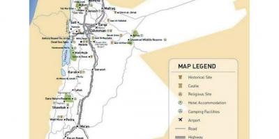 Jordánsko cestovnej mape